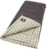 Coleman Heritage Big & Tall Cold-Weather Sleeping Bag - 10F Camping for Adults, Comfortable & Warm Flannel for Outdoor Use, Fits Adults up to 6ft 7in Tall