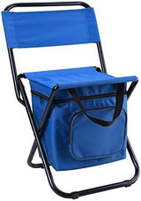 LEADALLWAY Fishing Chair with Cooler Bag Compact Fishing Stool Foldable Camping Chair