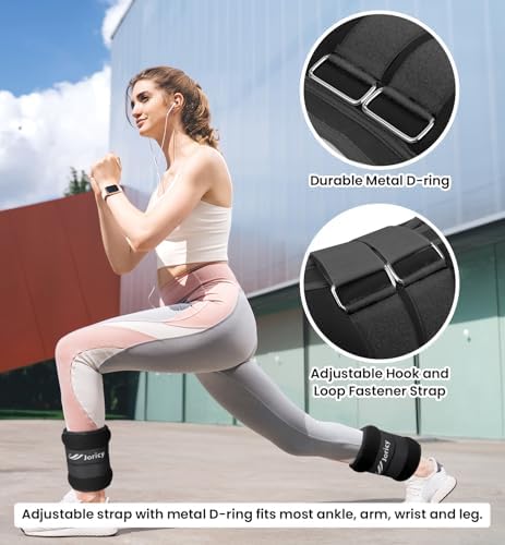 Ankle Weights A Pair of 1/2/3/4/6/8/10/12/20 LBS Wrist Leg Arm Weights for Women Men kids child with Adjustable Straps, Strength weighted for Physical Therapy Running Walking Fitness Gym Workout