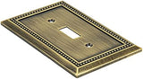 Henne Bery Sunken Pearls Heavy Duty Decorative Wall Plate Switch Plate Outlet Cover (Single Toggle, 3 Pack, Antique Brass)