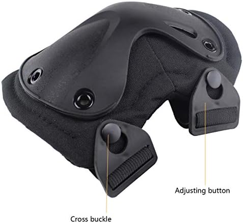 AOUTACC Tactical Combat Knee & Elbow Protective Pads Set for Outdoor CS Paintball Game Cycling Safety Skateboarding Gear Skates Knee Protection Guard Pads