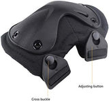 AOUTACC Tactical Combat Knee & Elbow Protective Pads Set for Outdoor CS Paintball Game Cycling Safety Skateboarding Gear Skates Knee Protection Guard Pads