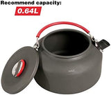 REDCAMP 0.8L Mini Outdoor Camping Kettle, Aluminum Water Pot with Carrying Bag, Compact Lightweight Tea Kettle