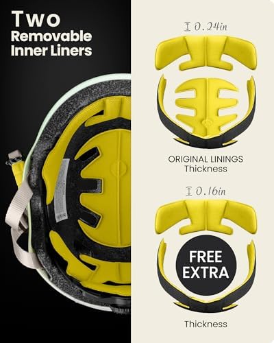 OutdoorMaster Skateboard Cycling Helmet - Two Removable Liners Ventilation Multi-Sport Scooter Roller Skate Inline Skating Rollerblading for Kids, Youth & Adults