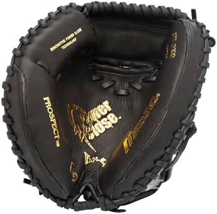 Mizuno Prospect PowerClose Youth Baseball Glove Series I V-Flex Notch I Parashock Palm Pad I ButterSoft Palm Liner