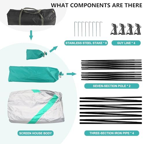 Screen House Room 11x11 Ft Mesh Net Tent Canopy Shelter Gazebo, Easy Setup & Waterproof & Sunshade, Suitable for Camping Trip, Backyard, Beach, Picnic