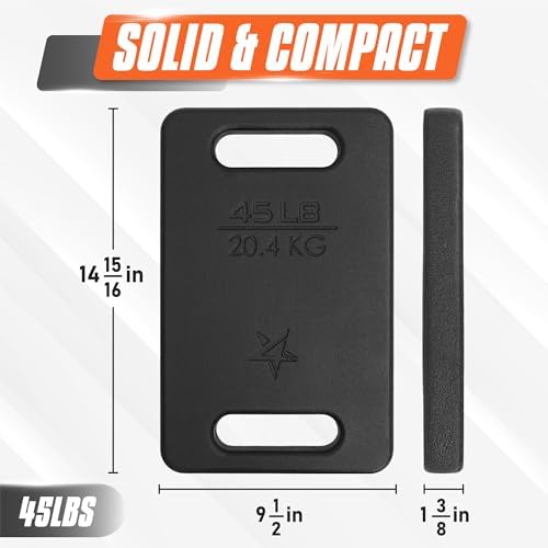 Yes4All Cast Iron Ruck Weight, Weighted Plate for Rucking, Swings, Squat, Strength Training - Multiple Weights: 10LB to 45LB