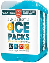Healthy Packers Ice Packs for Lunch Boxes & Coolers - Freezer Packs - Original Cool Pack | Cooler Accessories for Beach, Camping & Fishing | Slim & Long-Lasting Reusable Ice Pack for Cooler