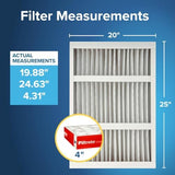 Filtrete 20x25x4 AC Furnace Air Filter, MPR 1000, MERV 11, Fits Honeywell & AprilAire Space-Gard, Allergen Defense, Electrostatic Air Cleaning Filter, 4-Pack (actual size 19.88 x 24.63 x 4.31)