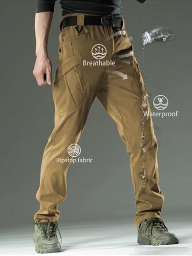 AUTIWITUA Men's Tactical Cargo Pants Water Resistant Lightweight Hiking Pants Outdoor Work Pants with Multi Pockets(No Belt)