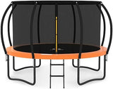 JUMPZYLLA Trampoline Outdoor 8FT 10FT 12FT 14FT 15FT 16FT with Enclosure and Ladder, ASTM Approved Recreational Trampoline for Kids and Adults, Anti-Rust Coated Frame
