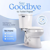 Clear Rear Hot and Cold Bidet Attachment for Toilet – Non-Electric Warm Water Bidet with Adjustable Pressure, Dual Nozzle for Feminine & Rear Wash, Self-Cleaning Hygienic Sprayer, Easy Installation