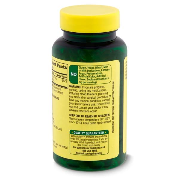 Spring Valley Vitamin A Supplement 2400 mcg- 250 Softgels Pack of 2