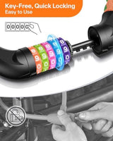 Sportneer Bike Lock: 5 Digit Combination High Security Anti Theft Bike Chain Lock - 3.2/3.6/4ft Heavy Duty Keyless Bicycle Lock for Bike, Motorcycle, Scooter, Door & Gate - 4/6mm Thick, Easy to Use
