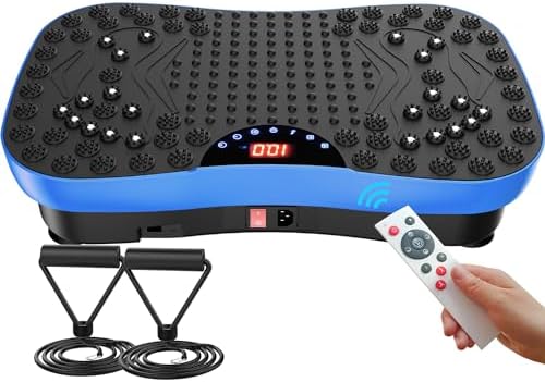 AXV Vibration Plate Exercise Machine Whole Body Workout Portable Mini Vibrate Fitness Platform Lymphatic Drainage Machine for Weight Loss Shaping Toning Wellness Home Gyms Workout (Mini)