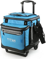 Titan Deep Freeze 60 (50+10) Can Wheeled Cooler - Collapsible Rolling Cooler with Wheels and All-Terrain Cart