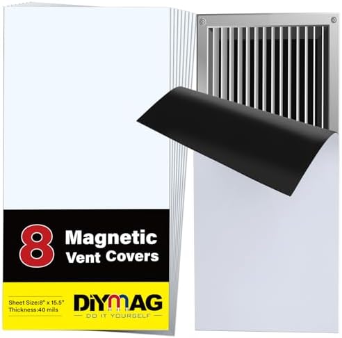 DIYMAG Strong Magnetic Vent Covers 8Pack, Vent Covers for Home Floor Standard Air Registers, 8 inch X 15.5 inch Air Vent Covers for Floor Wall and Ceiling Registers, Home and RV, HVAC