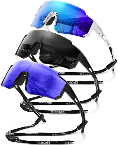 Polarized Sport Sunglasses for Men and Women, Lightweight TR90 Sun Glasses with UV Protection for Cycling Running