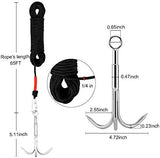 Grappling Hook with 3-Claw Stainless Steel,3 Claw Climbing Carabiner Hook for Retrieving,Outdoor Hiking,Tree Limb Removalr,Salvage.