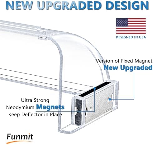 Funmit Air Vent Deflectors Adjustable Magnetic Heat Easy Adjust Between 9”-15” for Vents Sidewall Floor Ceiling Registers (4 Packs)