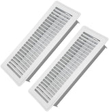 4" x 12" Floor Register 2 Pack - Heavy Duty Steel Walkable Floor Vents - Easy Adjust Air Supply Lever - Vent Covers for Home (White)