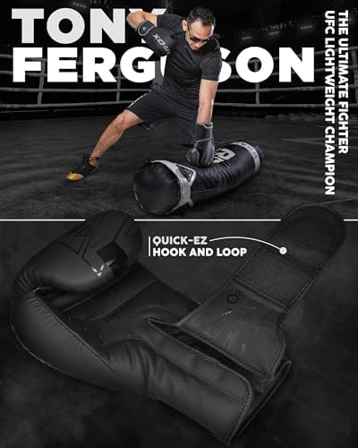 RDX Boxing Gloves, Pro Training Sparring, Maya Hide Leather, Muay Thai MMA Kickboxing, Men Women Adult, Heavy Punching Bag Focus Mitts Pads Workout, Ventilated Palm, Multi Layered, 8 10 12 14 16 18 Oz