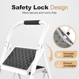 HBTower 2 Step Ladder,2 Step Stool for Adults Folding Step Stool with Cushioned Handle with Wide Anti-Slip Pedal Ergonomic Design