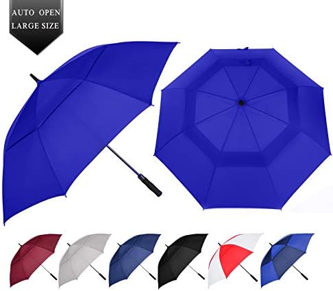 Golf Umbrella Large 62/68/72 Inch, Extra Large Oversize Double Canopy Vented Windproof Waterproof Umbrella, Automatic Open Golf Umbrella for Men and Women and Family.
