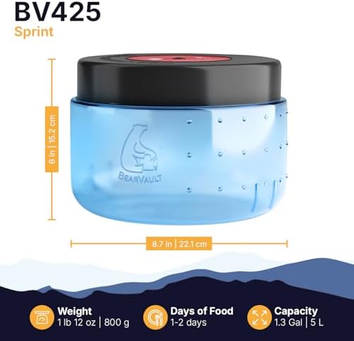 Canister for Backpacking. 4 Sizes: BV500, BV475, BV450, BV425. Bear-Resistant Food Container for Camping, Hiking, Fishing, Hunting, Bikepacking. BearVault is Bear Safe!