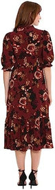 London Times Women's High Neck Sheer Midi Dress