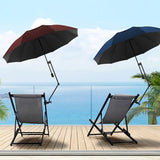 UPF 50+ Beach Umbrella with Adjustable Universal Clamp
