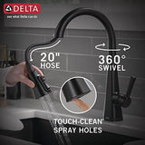 Delta 19802TZ-BL-DST Lenta Kitchen Faucet, Without Soap Dispenser, Matte Black