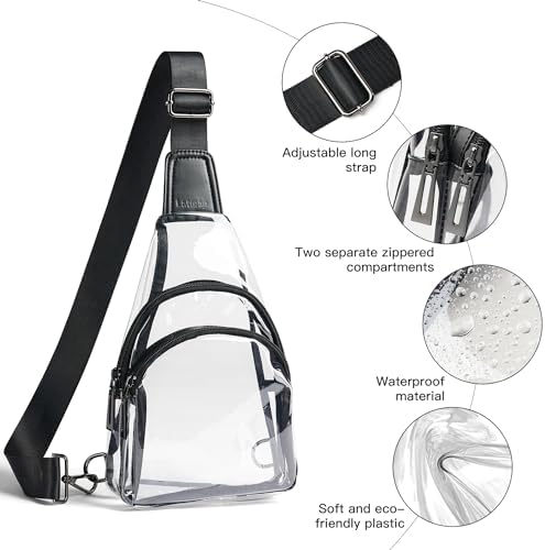 Clear bags Stadium Approved Crossbody Sling Bag Fanny Pack Backpack Purses for Women Men Belt bag for stadium events