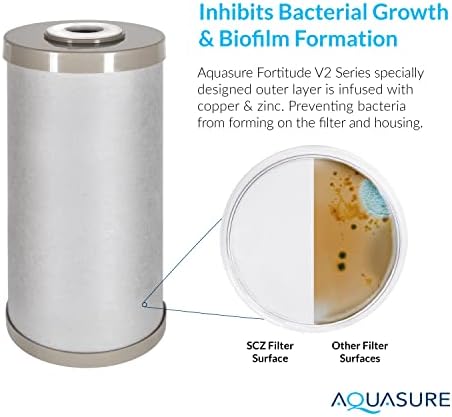 Fortitude V2 Series Sediment/Carbon/Zinc Bacteria Inhibiting Triple Purpose Replacement Filter - Standard (Sediment/Carbon/Zinc, Standard)