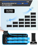 Fragraim Adjustable Ankle Weights 1-3/4/5/6/8/10/12/15/20 LBS Pair with Removable Weight for Jogging, Gymnastics, Aerobics, Physical Therapy