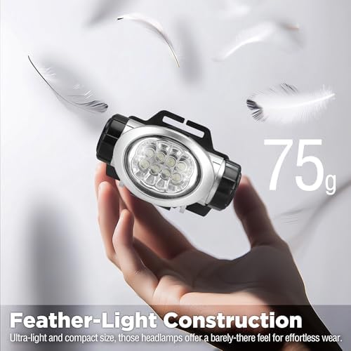 EverBrite 5-Pack LED Headlamp, 4 Lighting Modes, Pivoting Head with Adjustable Headband, Perfect for Running, Camping and Hiking, Batteries Included