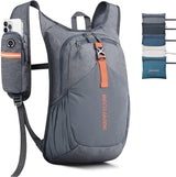 15L Small Hiking Backpack for Men Women Foldable Packable Back Pack Ultralight Hiking Daypack for Travel Camping Outdoor, Gray