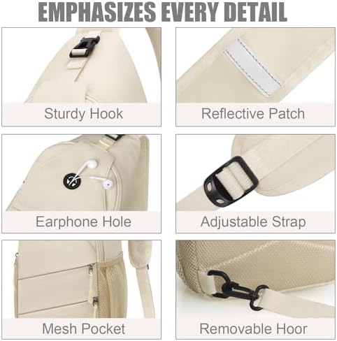 Crossbody Bags for Women Men Trendy Sling Bag Bakpack Casual Chest Bag with Convertible Shoulder Strap
