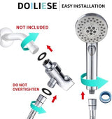 High Pressure 6 Setting Shower Head Hand-Held with ON/OFF Switch and Spa Spray Mode - Hand Held Shower Head with Handheld Spray - Shower Head with Hose - Chrome