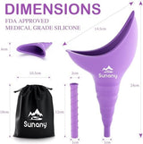 Female Urination Device, Reusable Female Urinal Silicone Women Pee Funnel Allows Women to Pee Standing Up, The Perfect Companion for Camping,Outdoor,Travel（Fuchsia）