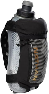 Nathan Running Handheld Quick Squeeze Water Bottle. No-Grip Adjustable Hand Strap. 12oz / 18oz / Insulated. Reflective Hydration Water Bottle.