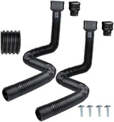 7ft Long Gutter Downspout Extensions, 3" Gutter Downspout Extender Pipe for 2"×3" Downspout and 3"×4" Downspout, Flexible Pipe Stretched Length 7ft, Black,2-Pack