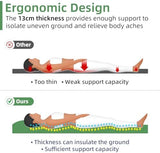 INVOKER 5.12" Camping Sleeping Pad with Built-in Foot Pump, Ultralight Inflatable Camping mat, for Camping, Backpacking, Hiking, Car Travel, Tent, Picnic, Beach, Green