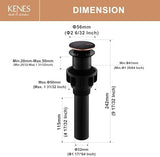 KENES Oil Rubbed Bronze Bathroom Vessel Pop Up Sink Drain, Vanity Faucet Sink Drain Stopper, Sink Drain Assembly Without Overflow Anti Clog Pop Up Drain
