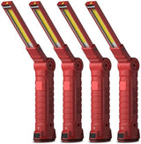 Coquimbo Tool Gifts for Men Dad, Rechargeable Flashlight LED Work Lights Grill Light with Magnetic Base 5 Modes 360° Rotate Mens Dad Husband Him Gifts (4 Pack Red)