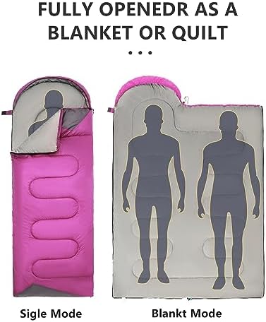 Sleeping Bags for Adults Backpacking Lightweight Waterproof- Cold Weather Sleeping Bag for Girls Boys Mens for Warm Camping Hiking Outdoor Travel Hunting with Compression Bags