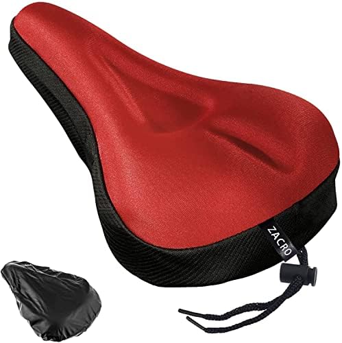 Zacro Bike Seat Cushion - Gel Padded Bike Seat Cover for Men Women Comfort, Extra Soft Exercise Bicycle Seat Compatible with Peloton, Outdoor & Indoor Bike Saddles