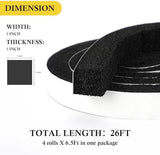 fowong Air Conditioner Window Seal 1 Inch X 1 Inch, Thick AC Weather Stripping High Resilience Foam Sealing Tape Adhesive AC Window Seal Kit 6.5ft Long (6.5ft x 4 Rolls, Black)