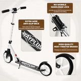 Kick Scooter for Ages 6+,Kid, Teens & Adults. Max Load 240 LBS. Foldable, Lightweight, 8IN Big Wheels for Kids, Teen and Adults, 4 Adjustable Levels. Bearing ABEC9