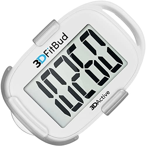 3DFitBud Simple Step Counter Walking 3D Pedometer from 3DActive with Clip & Lanyard - A420S